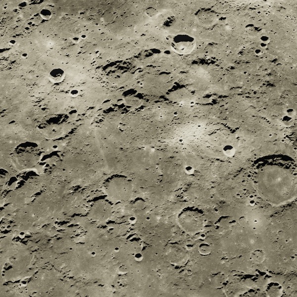 Apollo 16 Landing Site — relief close-up under low, raking sunlight near the terminator