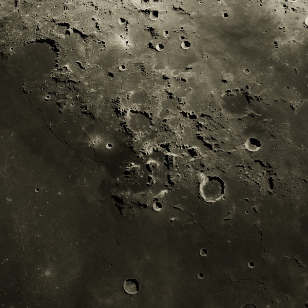 Apollo 17 Landing Site — relief close-up under low, raking sunlight near the terminator