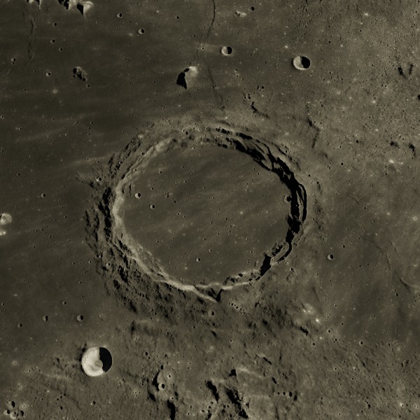 Archimedes — relief close-up under low, raking sunlight near the terminator