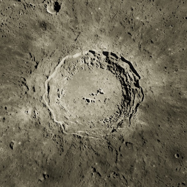 Copernicus — relief close-up under low, raking sunlight near the terminator