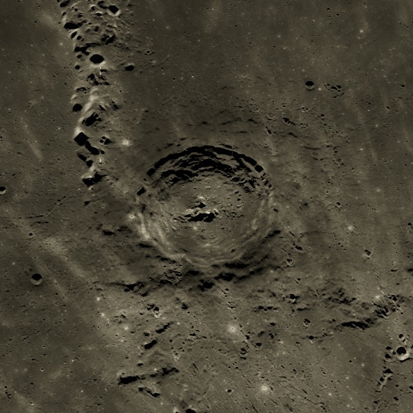 Eratosthenes — relief close-up under low, raking sunlight near the terminator