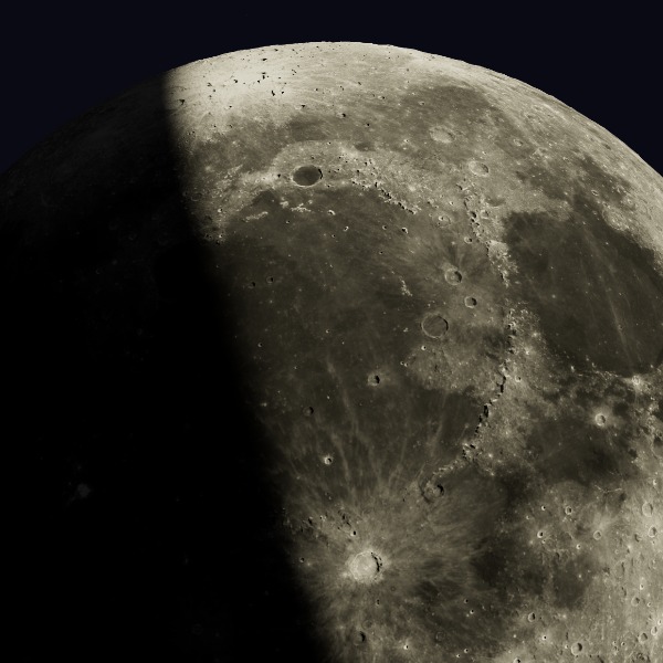 Mare Imbrium — relief close-up under low, raking sunlight near the terminator