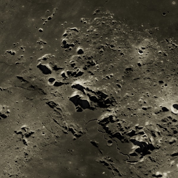 Mons Hadley — relief close-up under low, raking sunlight near the terminator