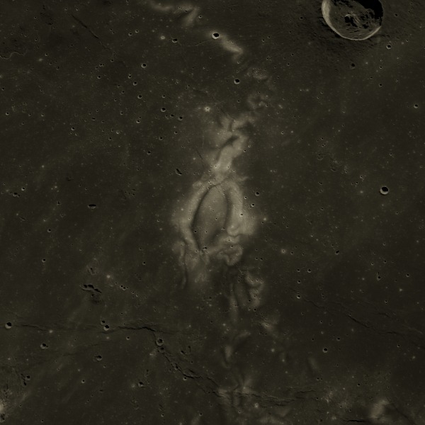 Reiner Gamma — relief close-up under low, raking sunlight near the terminator