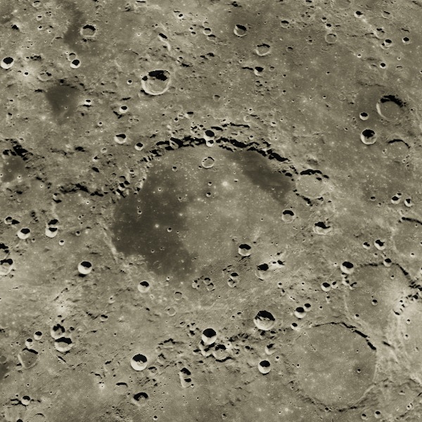 Schickard — relief close-up under low, raking sunlight near the terminator